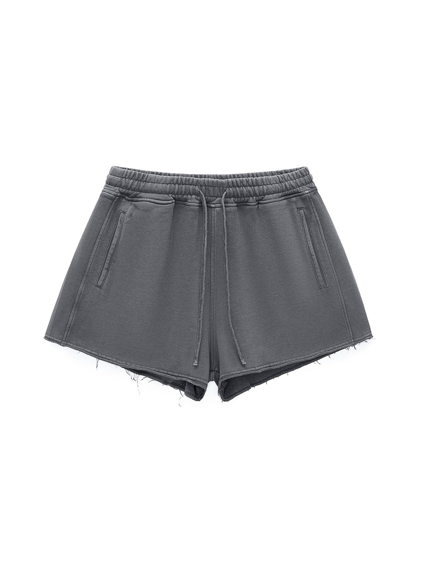 Snow washed,Raw edge,Drawstring ,Shorts ,Womens