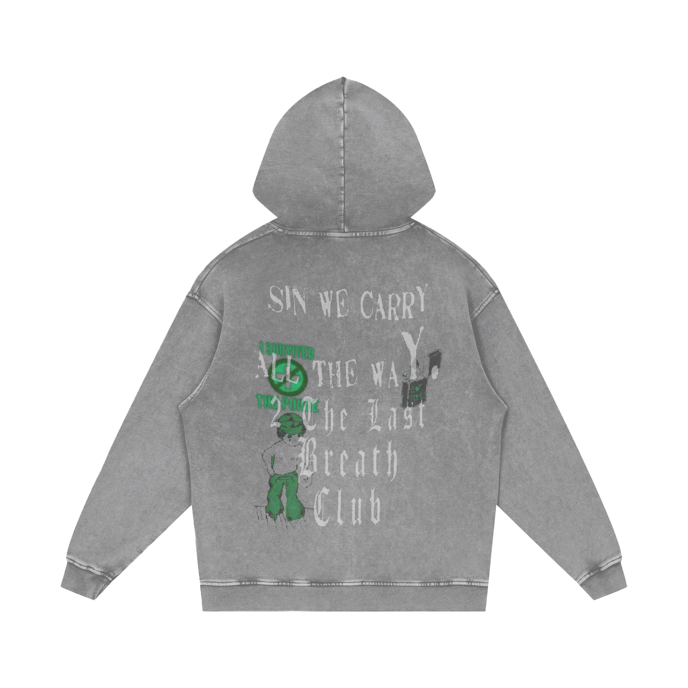 Light grey,Acid wash ,Hoodie,Oversized 