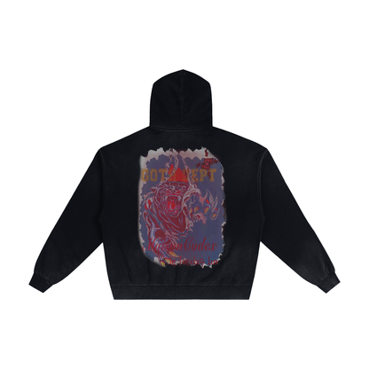 Hand Frayed ,zip-up hoodie,420gsm,Special edition 