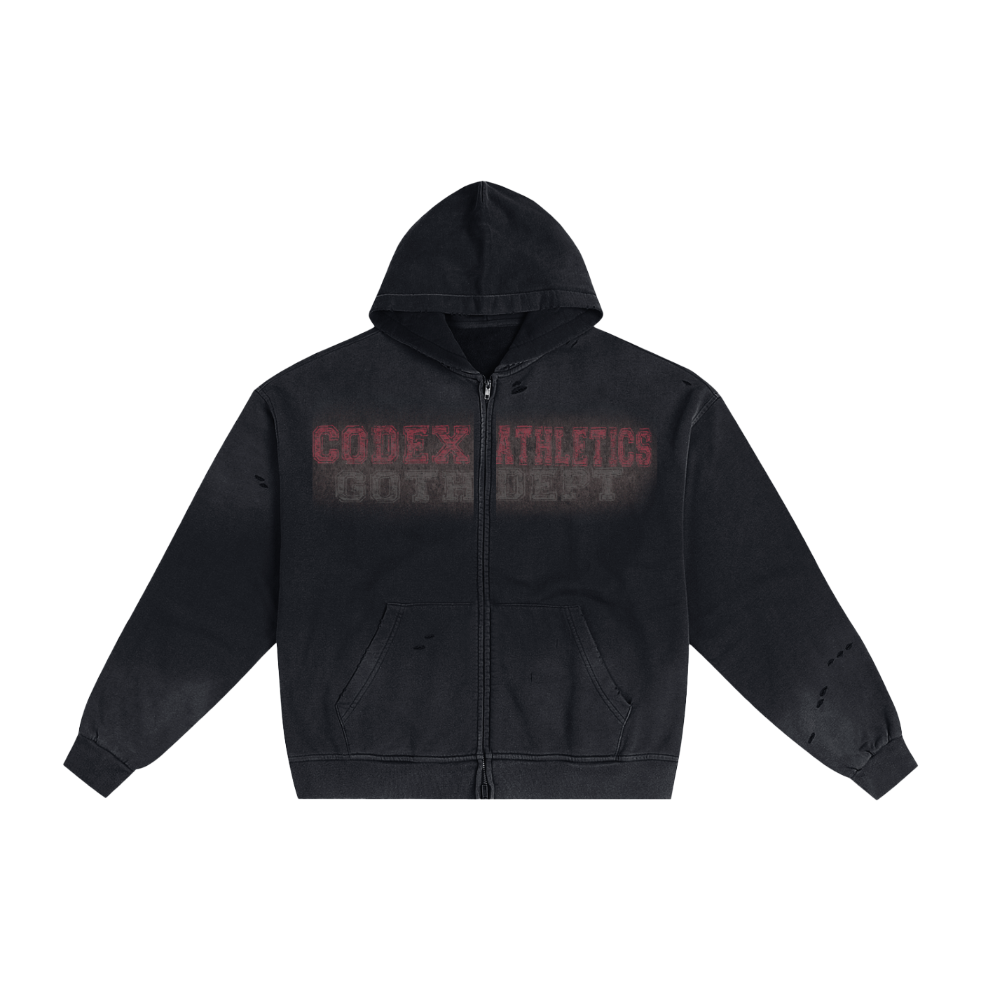 Hand Frayed ,zip-up hoodie,420gsm,Special edition 