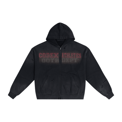 Hand Frayed ,zip-up hoodie,420gsm,Special edition 