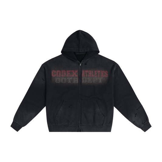 Hand Frayed ,zip-up hoodie,420gsm,Special edition 