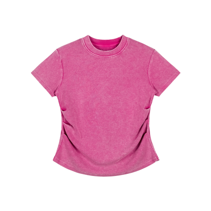 Vintage washed,Bodycon,Cotton t - shirt ,280gsm,Womens,Essentials