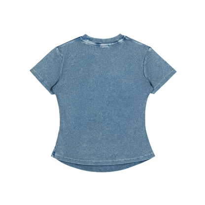 Vintage washed,Bodycon,Cotton t - shirt ,280gsm,Womens,Essentials