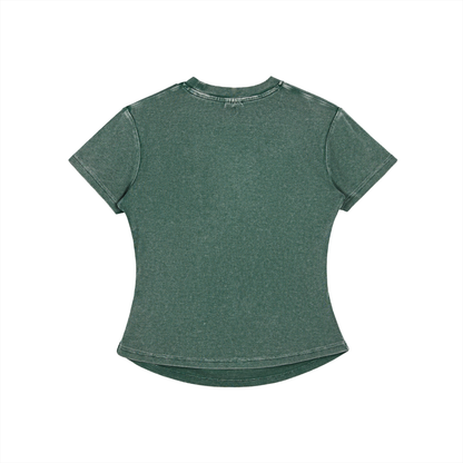 Vintage washed,Bodycon,Cotton t - shirt ,280gsm,Womens,Essentials