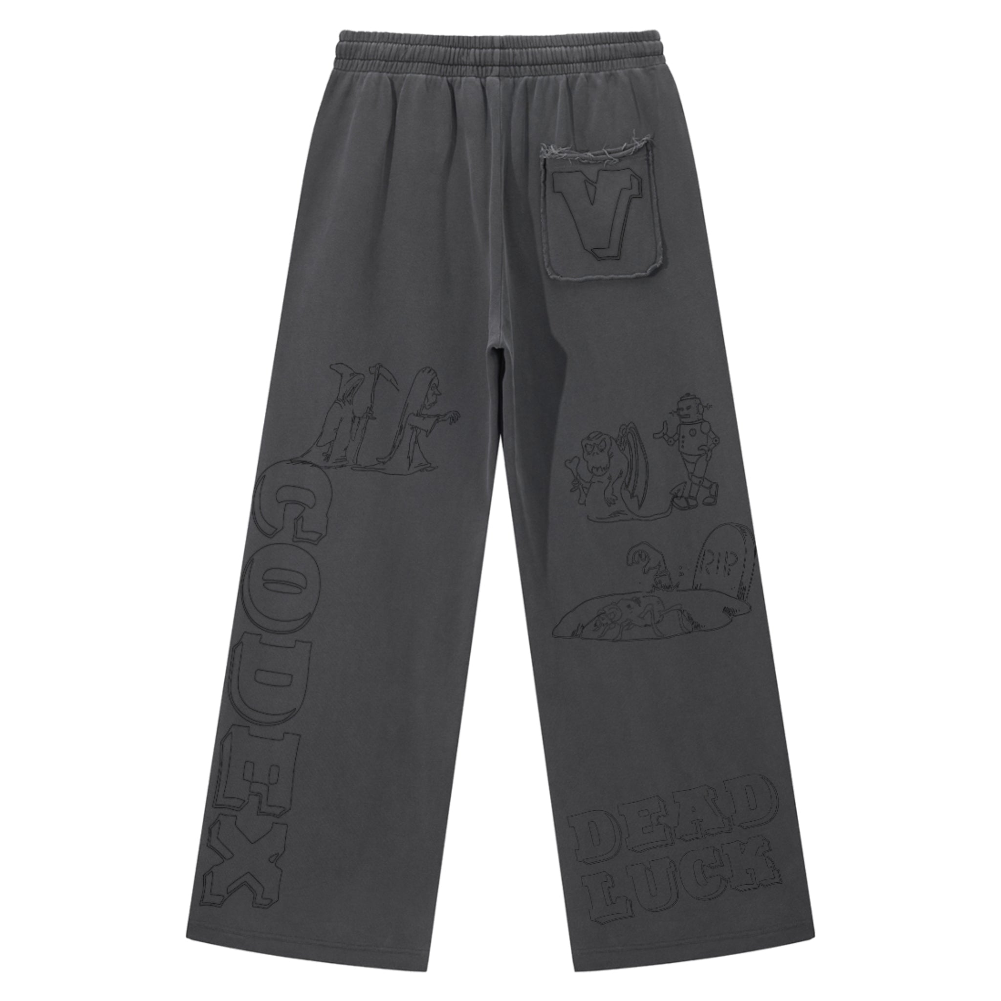 MAISON CODEX GREY RAW EDGE ARCHIVE SWEATPANT.