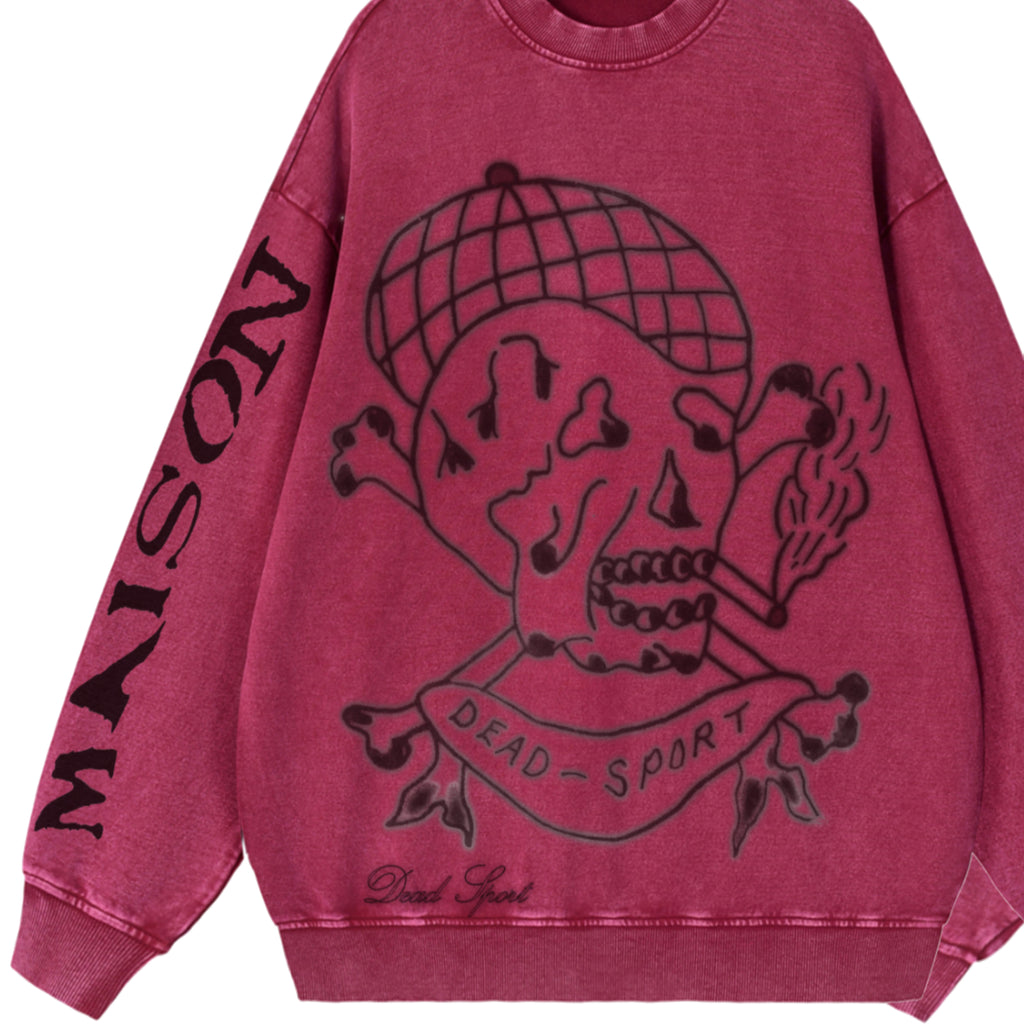 Maison Codex Snow Washed Oversized Sweats Maroon