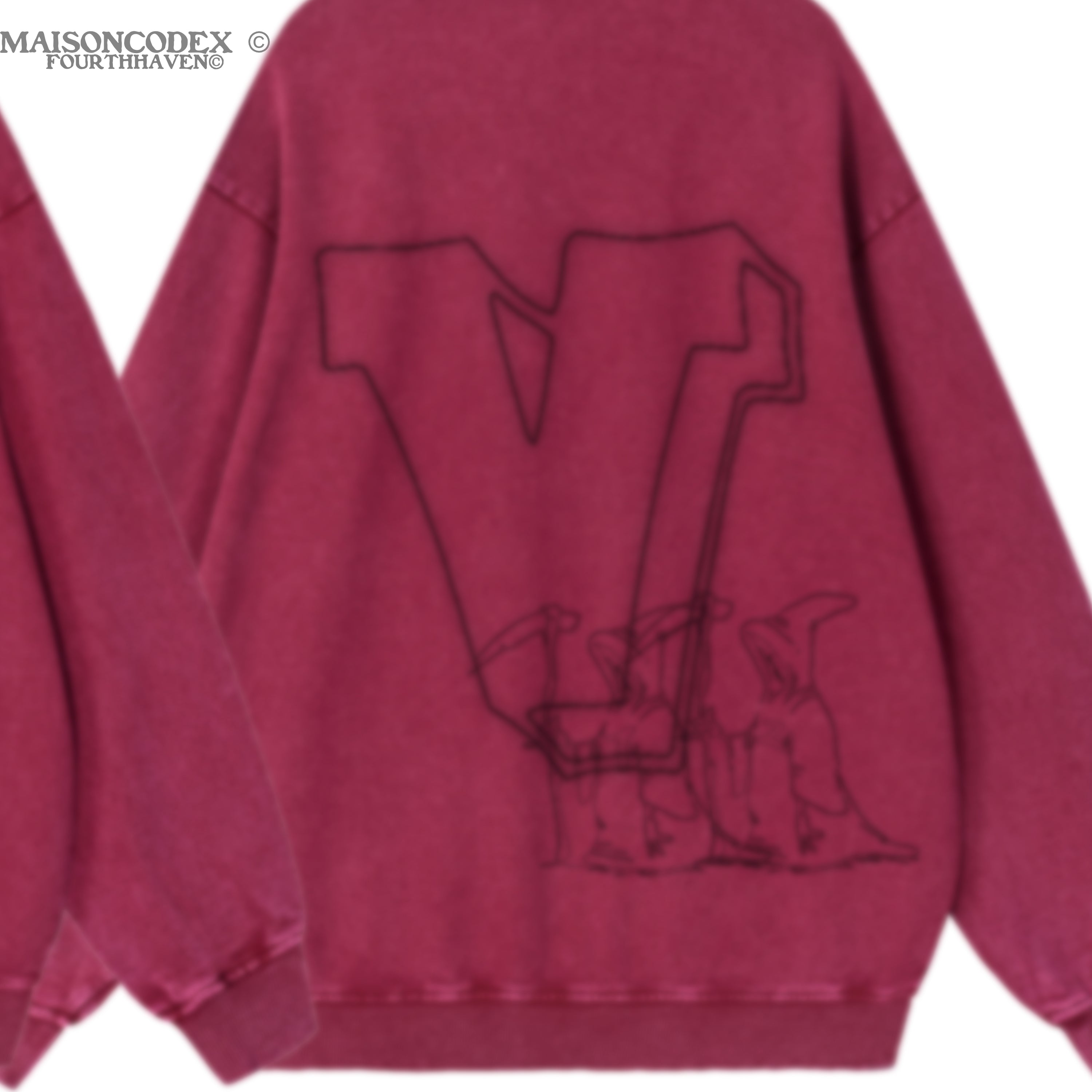 Maison Codex Snow Washed Oversized Sweats Maroon