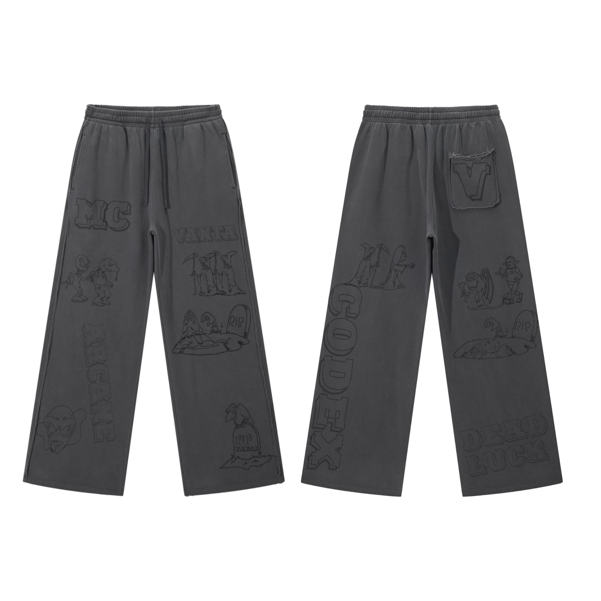 MAISON CODEX GREY RAW EDGE ARCHIVE SWEATPANT.