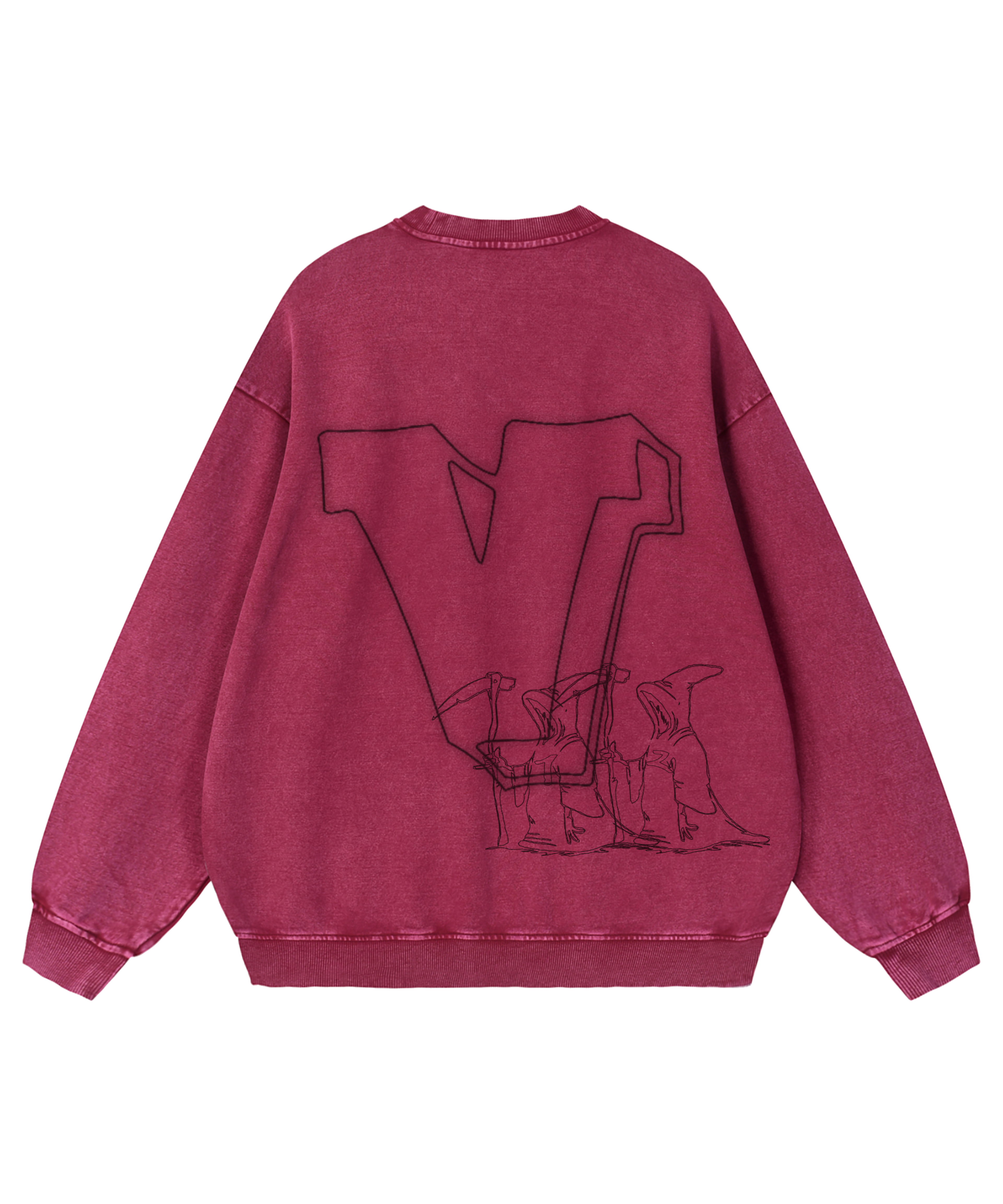 Maison Codex Snow Washed Oversized Sweats Maroon.