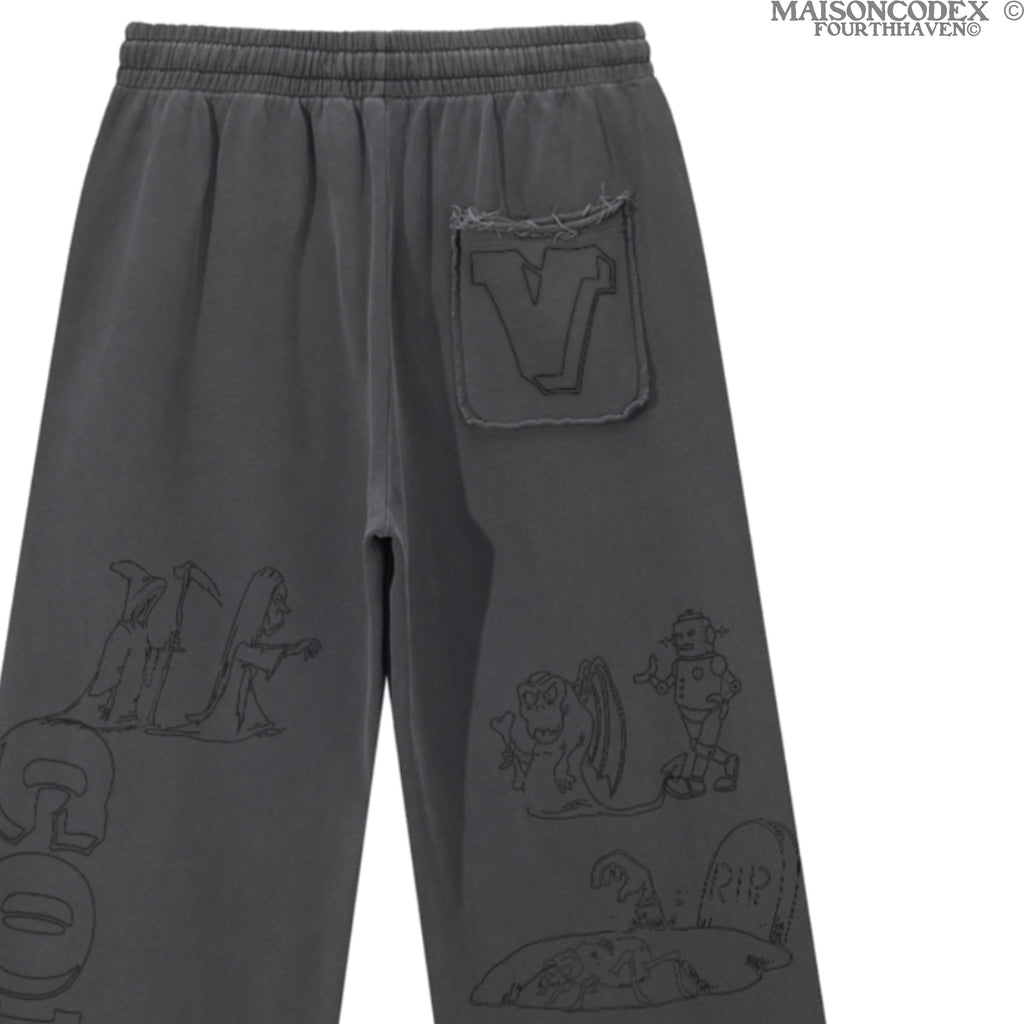 MAISON CODEX GREY RAW EDGE ARCHIVE SWEATPANT