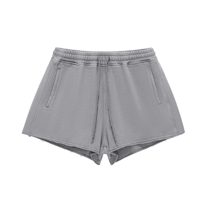 Snow washed,Raw edge,Drawstring ,Shorts ,Womens