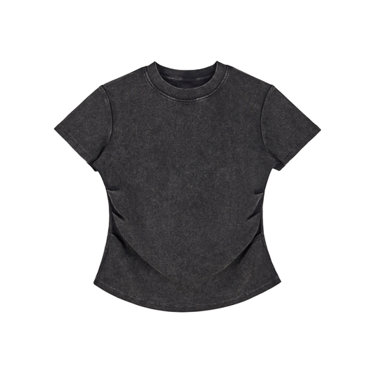Vintage washed,Bodycon,Cotton t - shirt ,280gsm,Womens,Essentials
