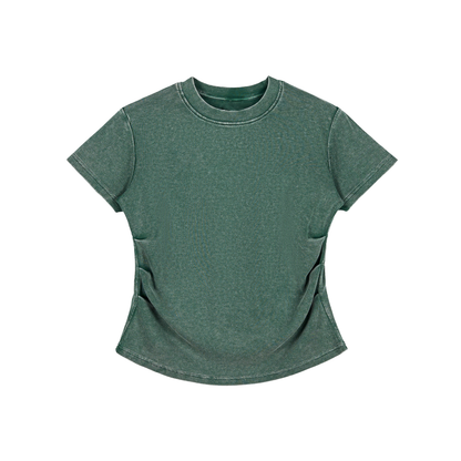 Vintage washed,Bodycon,Cotton t - shirt ,280gsm,Womens,Essentials