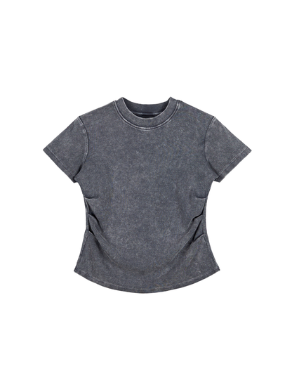 Vintage washed,Bodycon,Cotton t - shirt ,280gsm,Womens,Essentials