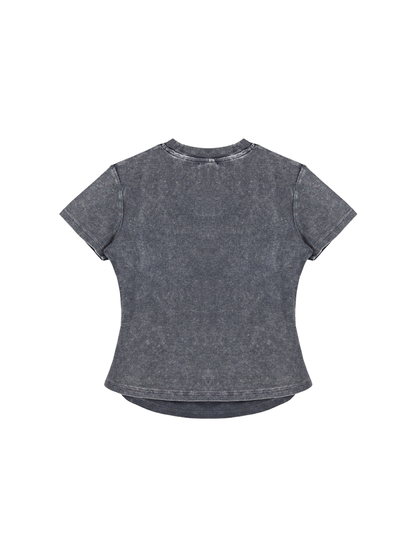 Vintage washed,Bodycon,Cotton t - shirt ,280gsm,Womens,Essentials